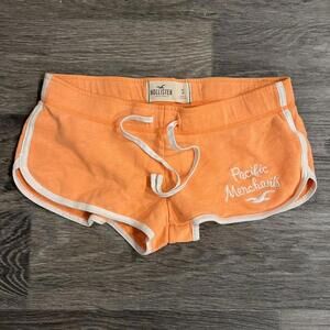 Orange & white Hollister Co. booty mini shorts